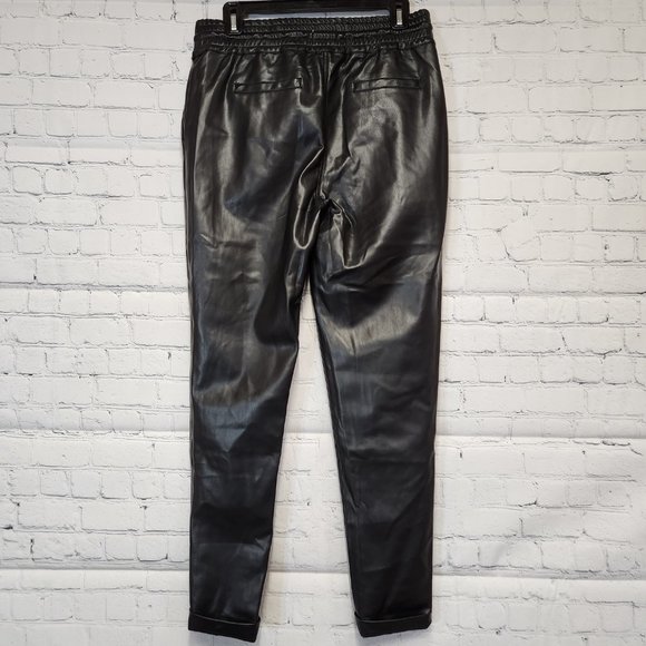 Esqualo Faux Leather Women's Pants with Pockets Black - 10 - Picture 2 of 6